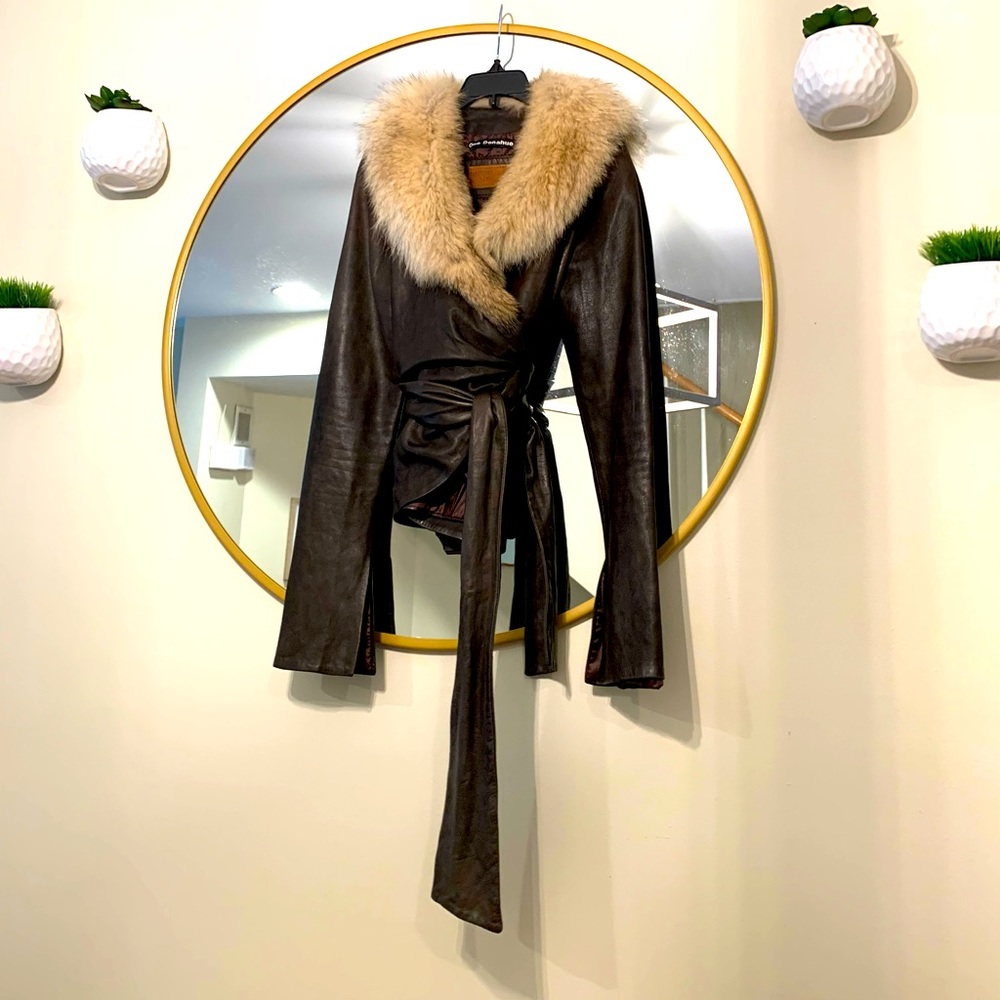 Mongolian Leather and Fox Fur jacket